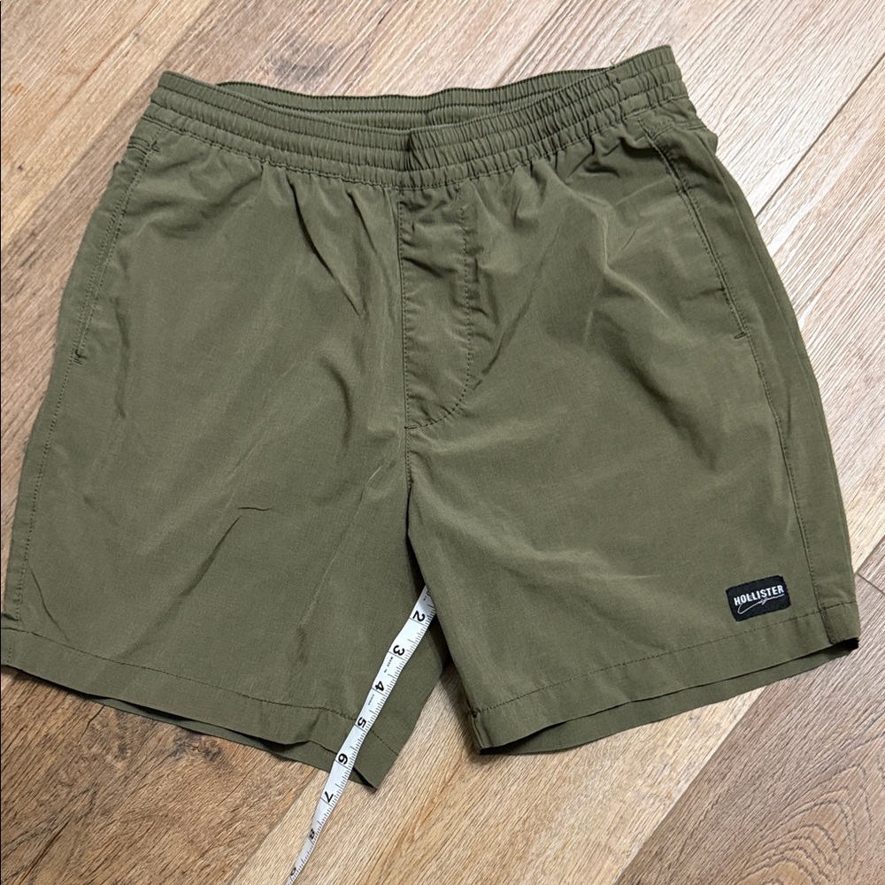 Hollister Men's Olive Athletic Swim Shorts
